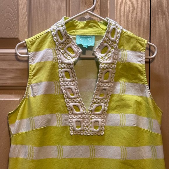 Sail to Sable STS Striped Womens XL Tunic Sleeveless V Neck Dress Easter Spring - Picture 3 of 15